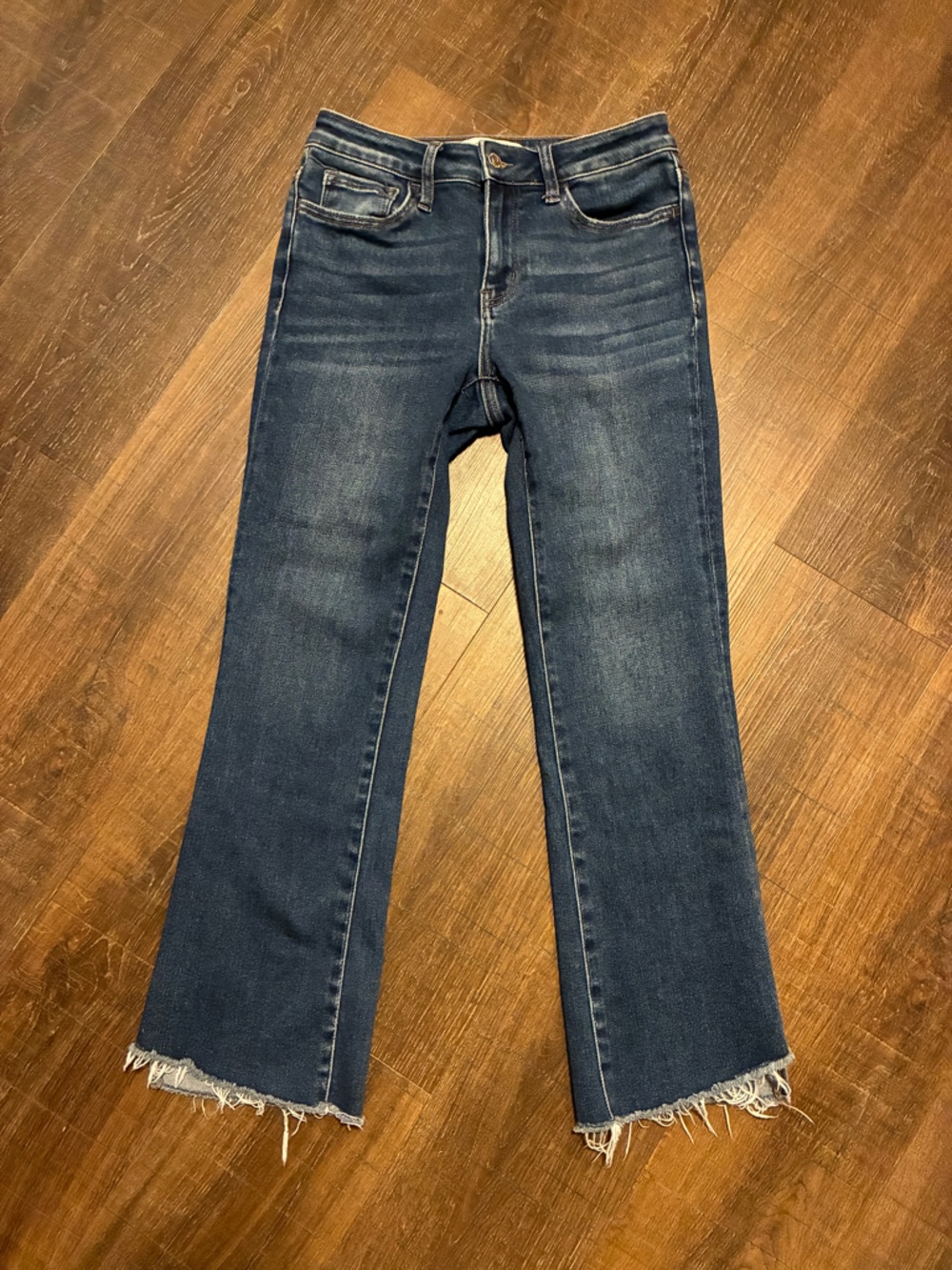 VERVET Women's High-Rise Raw Step Hem Cropped Kick Flare Jeans size 26 - Picture 4 of 8